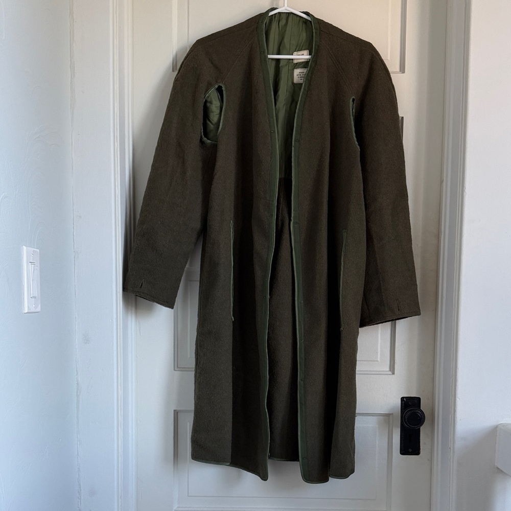 Vintage Army Liner Jacket, Small long